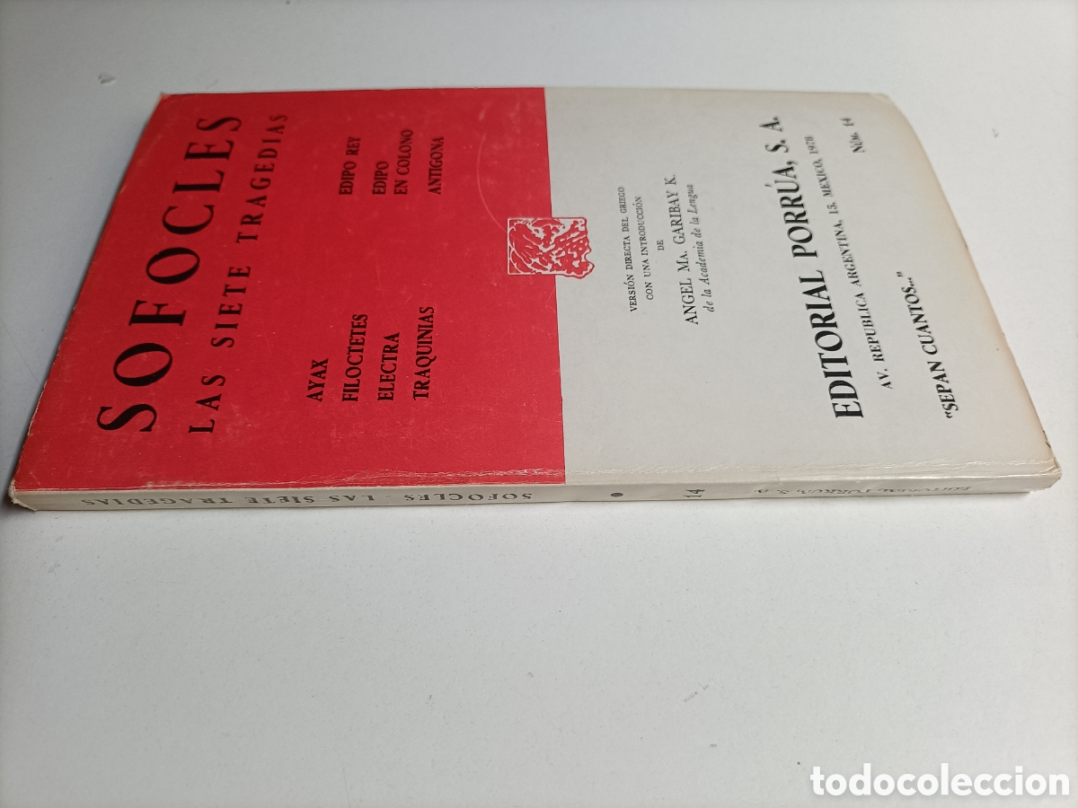 Libros de segunda mano: Sofocles .Las siete tragedias Ayax Electra. Traquinas. Edipo Rey - Foto 1