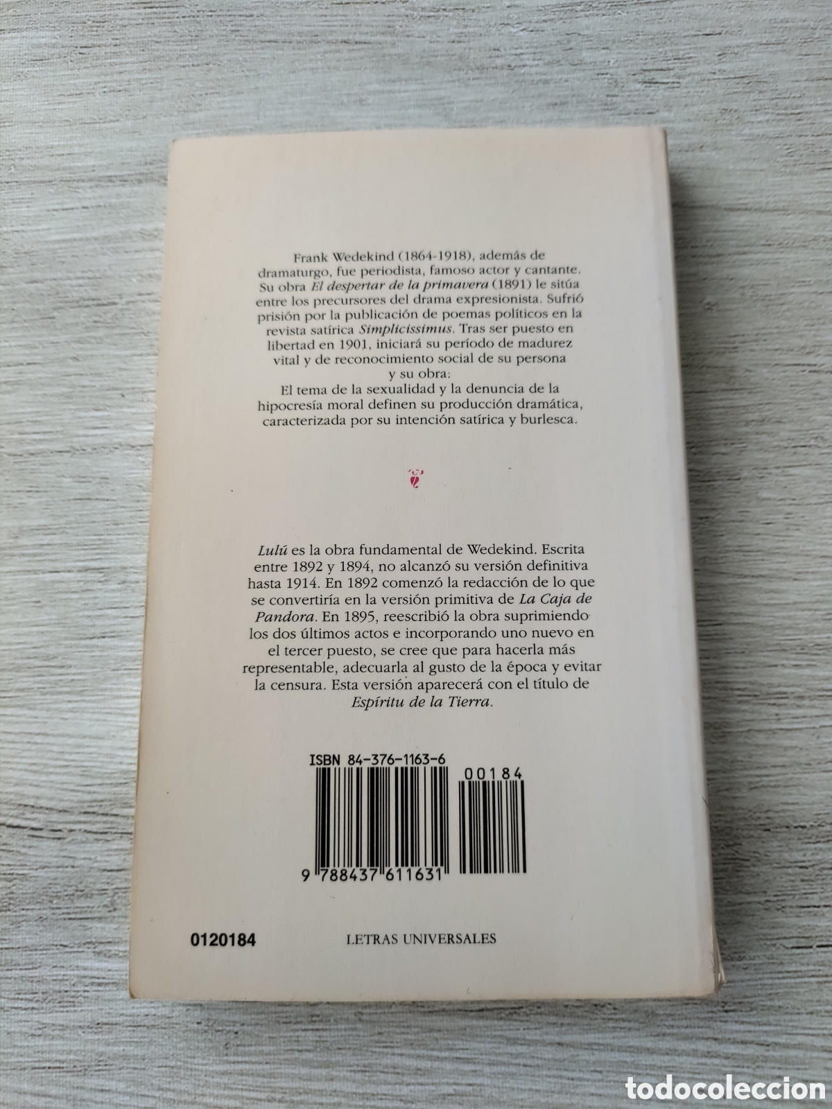 Libros de segunda mano: Lul&uacute;. Frank Wedekind. C&aacute;tedra - Foto 2