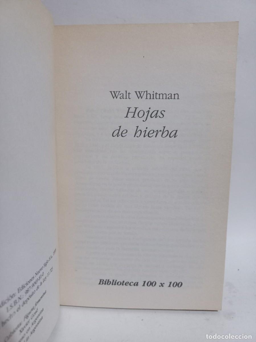 Libros de segunda mano: Walt Whitman - Hojas de Hierba - 1995 - Foto 2