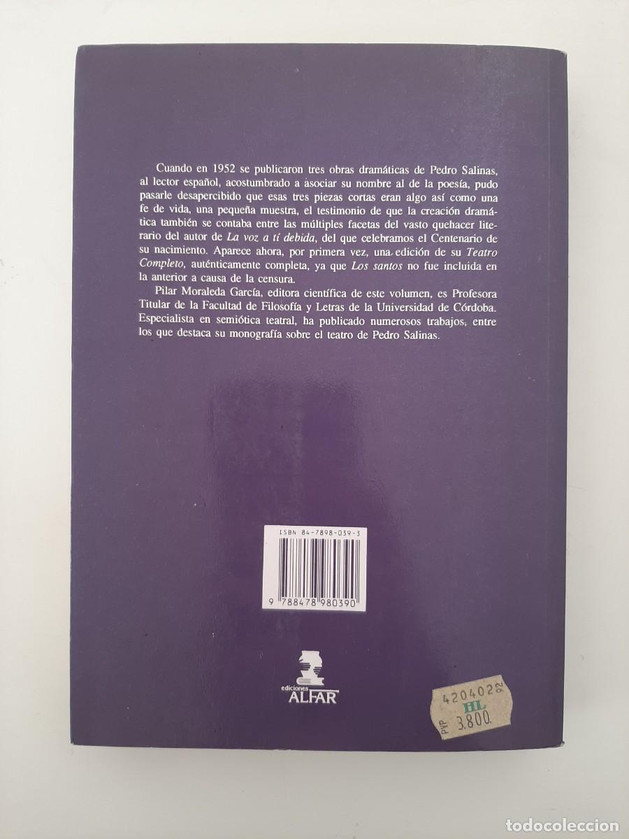 Libros de segunda mano: PEDRO SALINAS. TEATRO COMPLETO. EDICIONES ALFAR. 1992 - Foto 2
