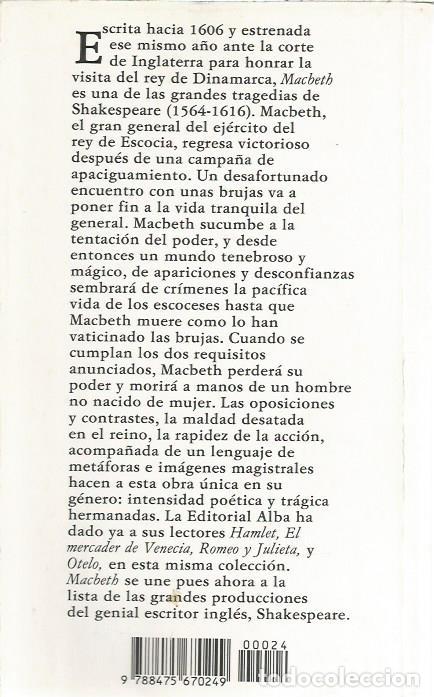 Libros de segunda mano: Macbeth (Coleccion Literatura universal) - Shakespeare, William - Foto 2