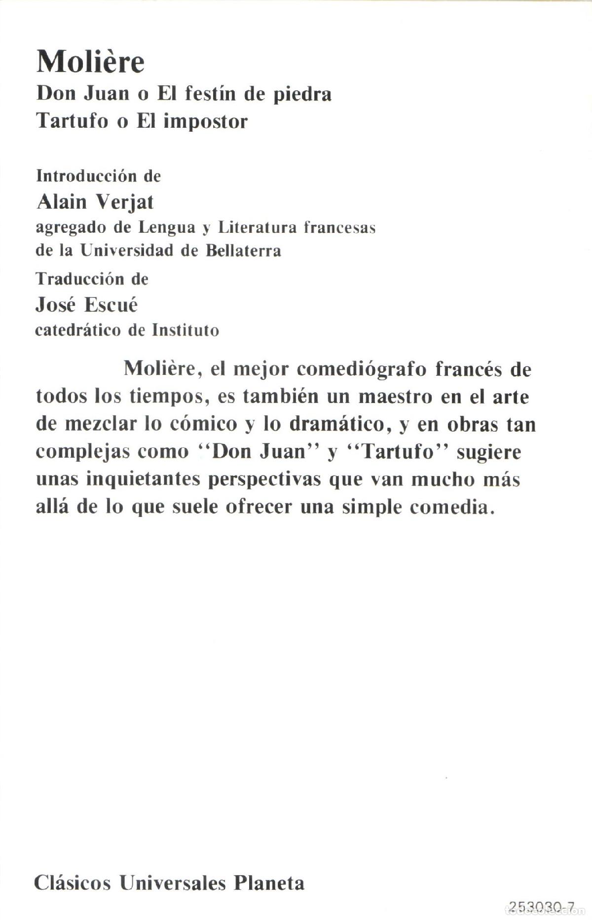 Libros de segunda mano: Don Juan/Tartufo - Moliere - Foto 3