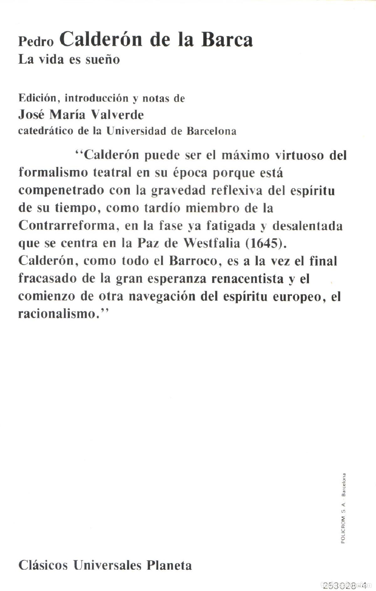 Libros de segunda mano: La vida es sueno - Calderon de la Barca, Pedro - Foto 3