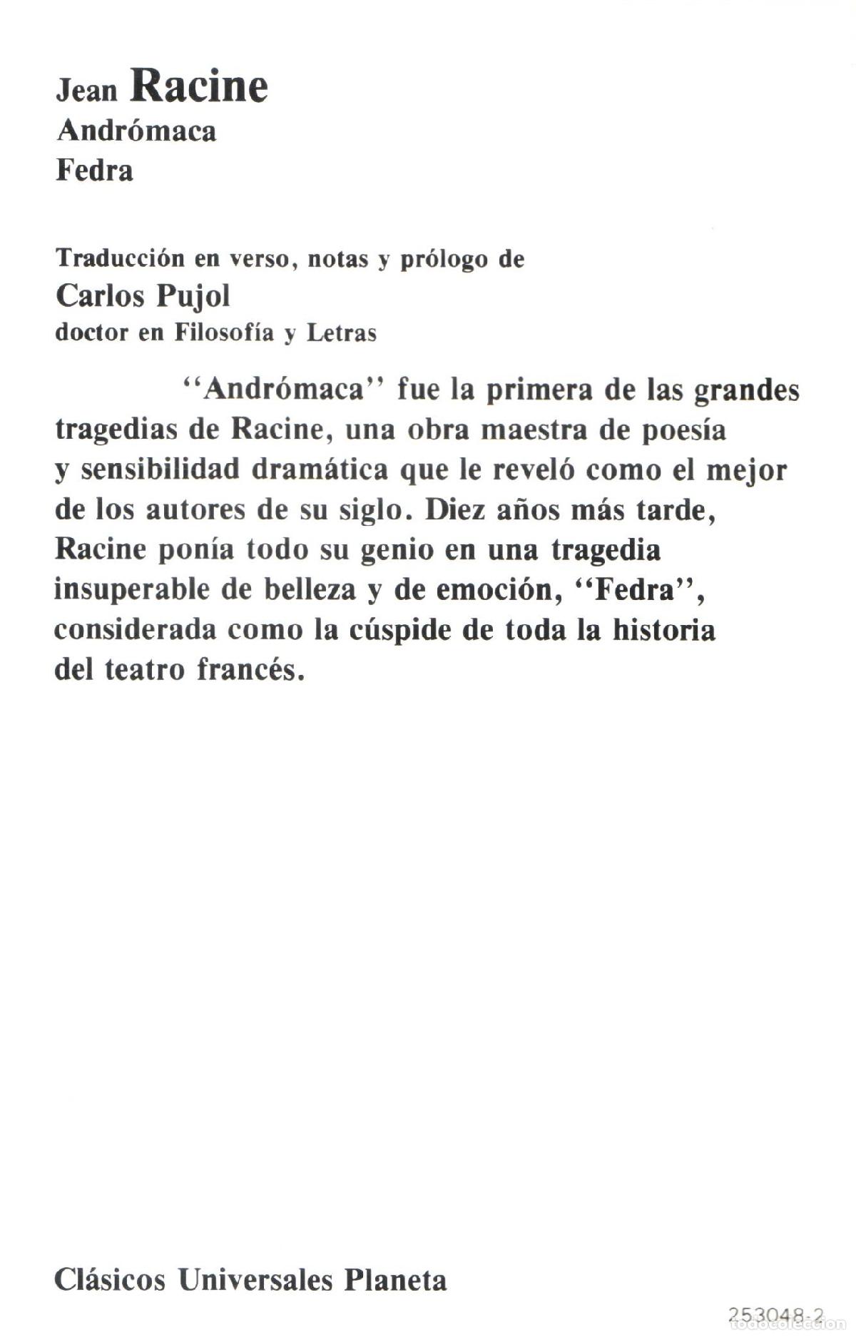 Libros de segunda mano: Andromaca/Fedra - Racine, Jean - Foto 2