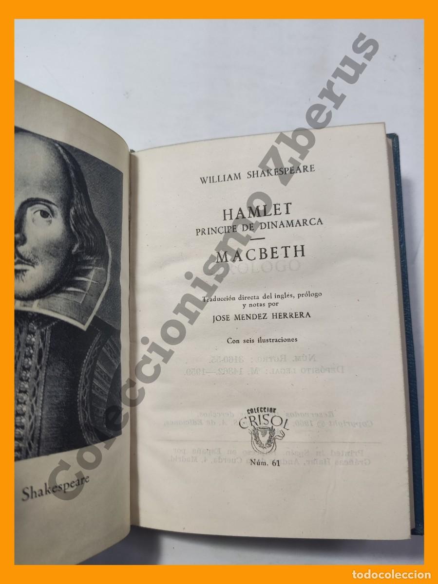 Libros de segunda mano: Hamlet. Principe de Dinamarca - Macbeth - William Shakespeare - Foto 3