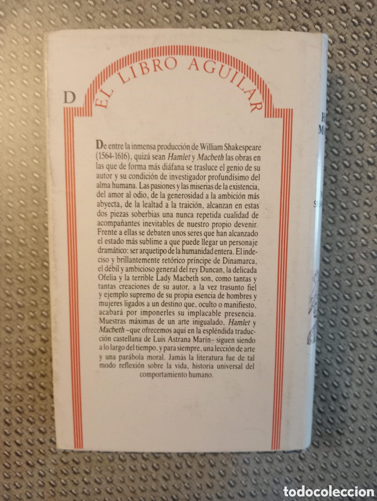 Libros de segunda mano: Hamlet. Macbeth / William Shakespeare. Colecci&oacute;n El libro Aguilar, 1 - Foto 4