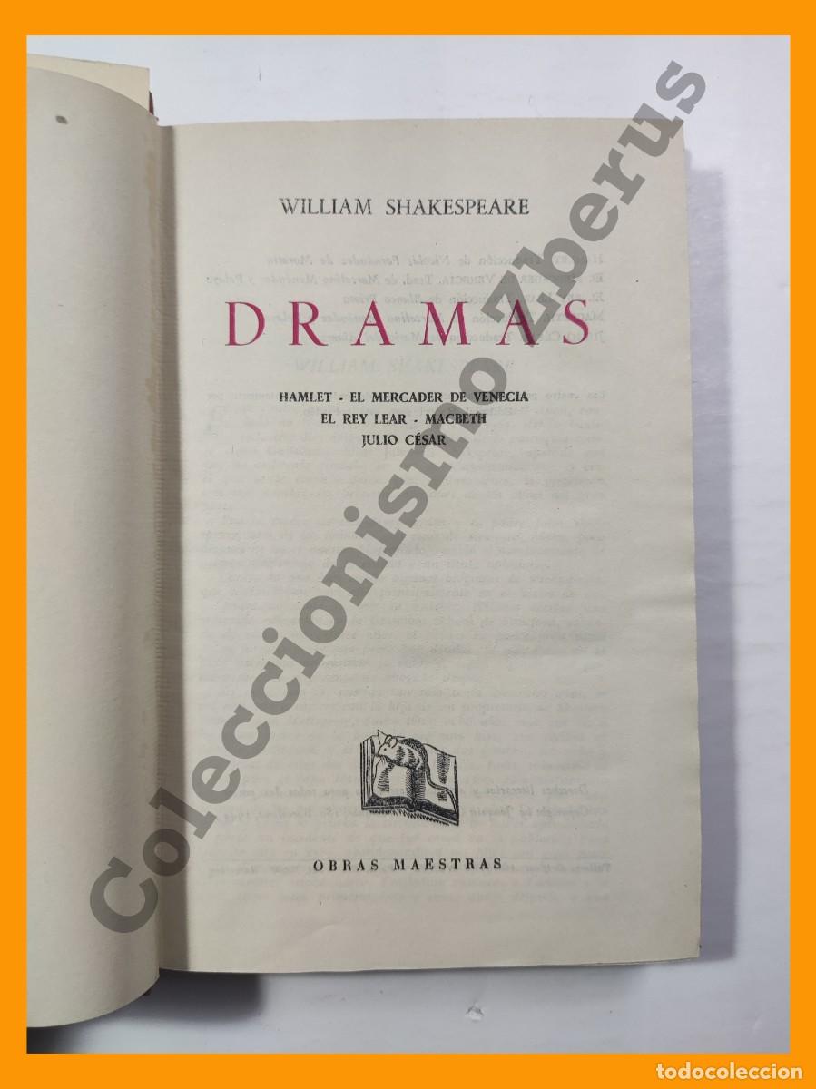 Libros de segunda mano: Dramas. 2 Tomos - Hamlet - El Mercader de Venecia - El Rey Lear - Macbeth... - W. Shakespeare - Foto 2