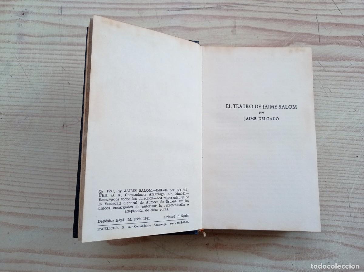 Libros de segunda mano: Teatro Selecto De Jaime Salom - 1971 - Escelicer - Foto 3