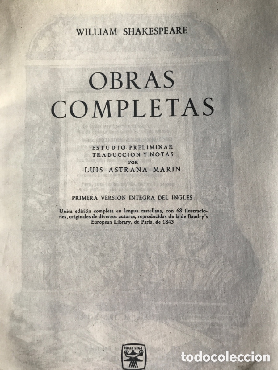 Libros de segunda mano: WILIAN SHAKESPEARE OBRAS COMPLETAS - Foto 2