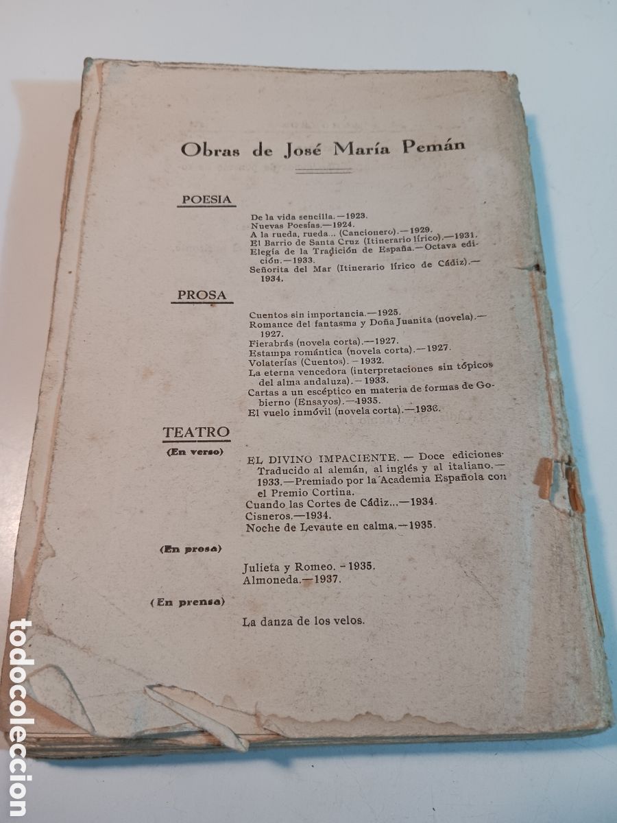 Libros de segunda mano: Almoneda Jos&eacute; Mar&iacute;a Pem&aacute;n 1937 - Foto 7