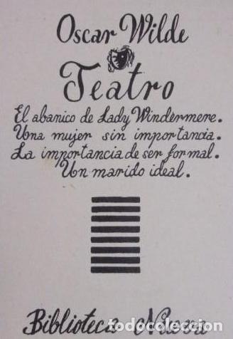 Libros de segunda mano: &Oacute;SCAR WILDE / TEATRO / biblioteca nueva - Foto 2