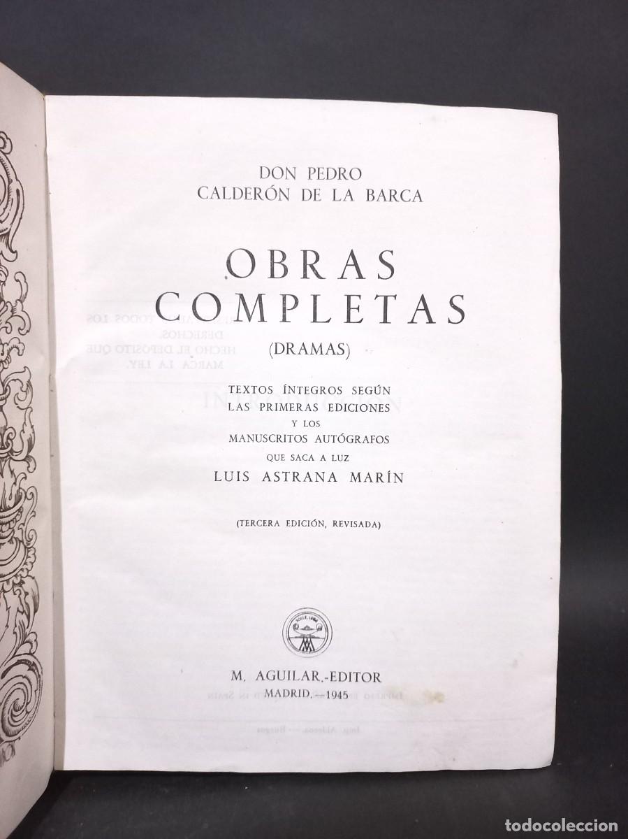 Libros de segunda mano: Don Pedro Calder&oacute;n de la Barca - Obras Completas (Dramas) - 1945 - Foto 1