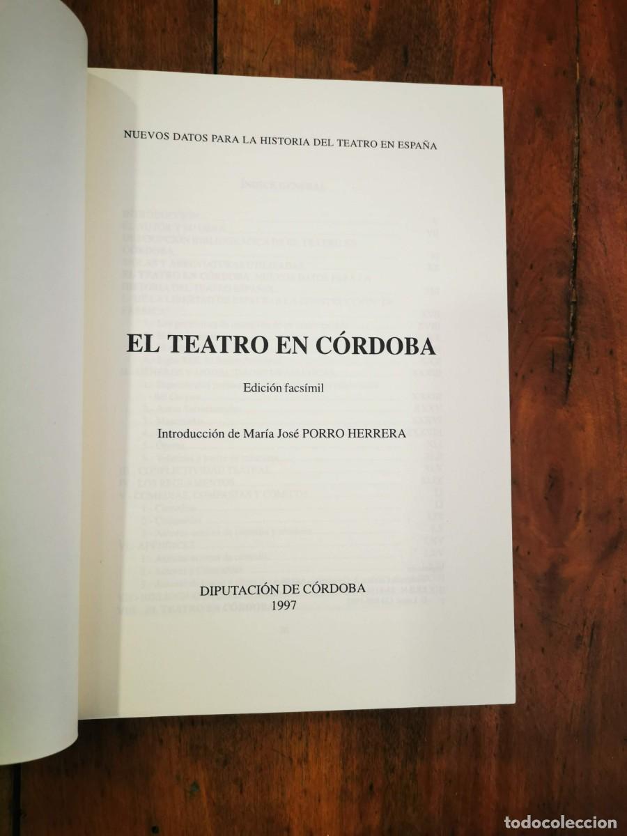 Libros de segunda mano: RAM&Iacute;REZ DE ARELLANO, Rafael. El teatro en C&oacute;rdoba - Foto 2