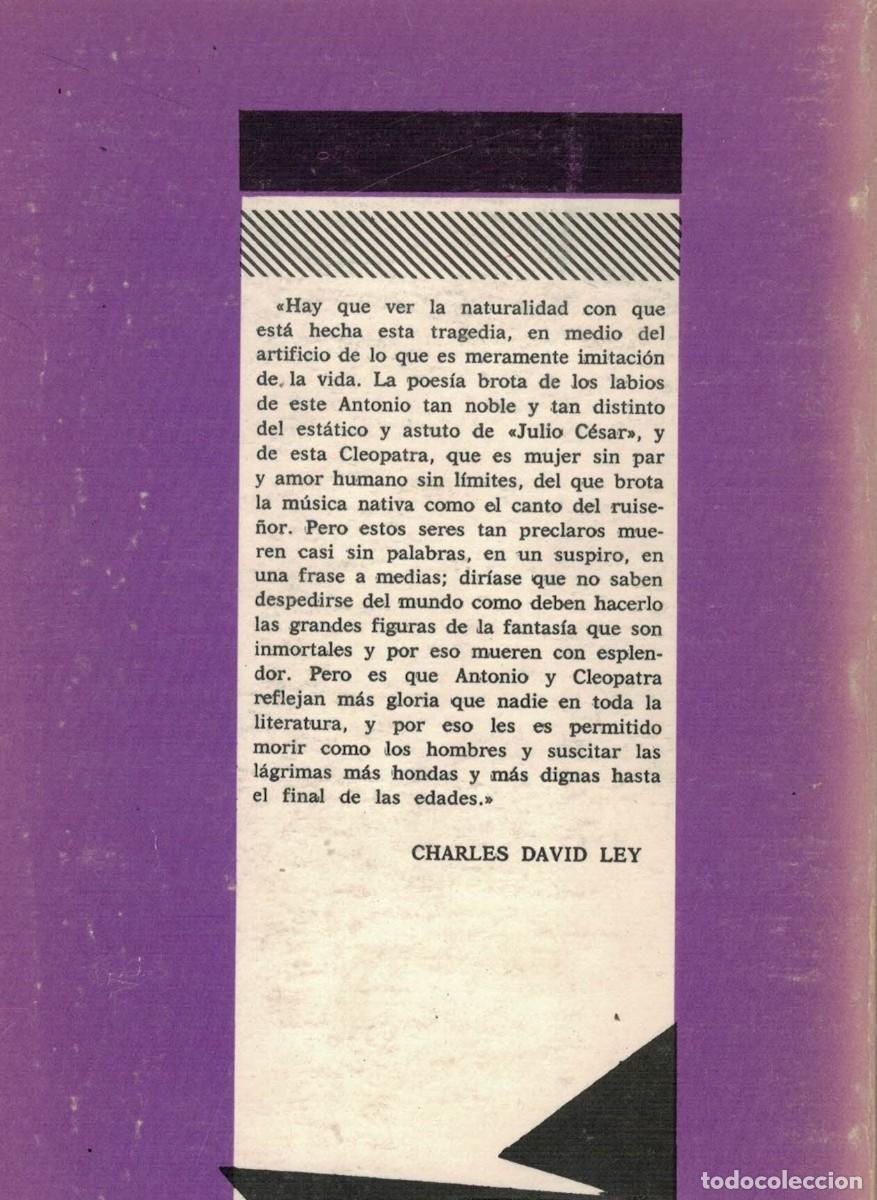 Libros de segunda mano: William Shakespeare, Antonio y Cleopatra / Versi&oacute;n de Enrique Llovet - Foto 2