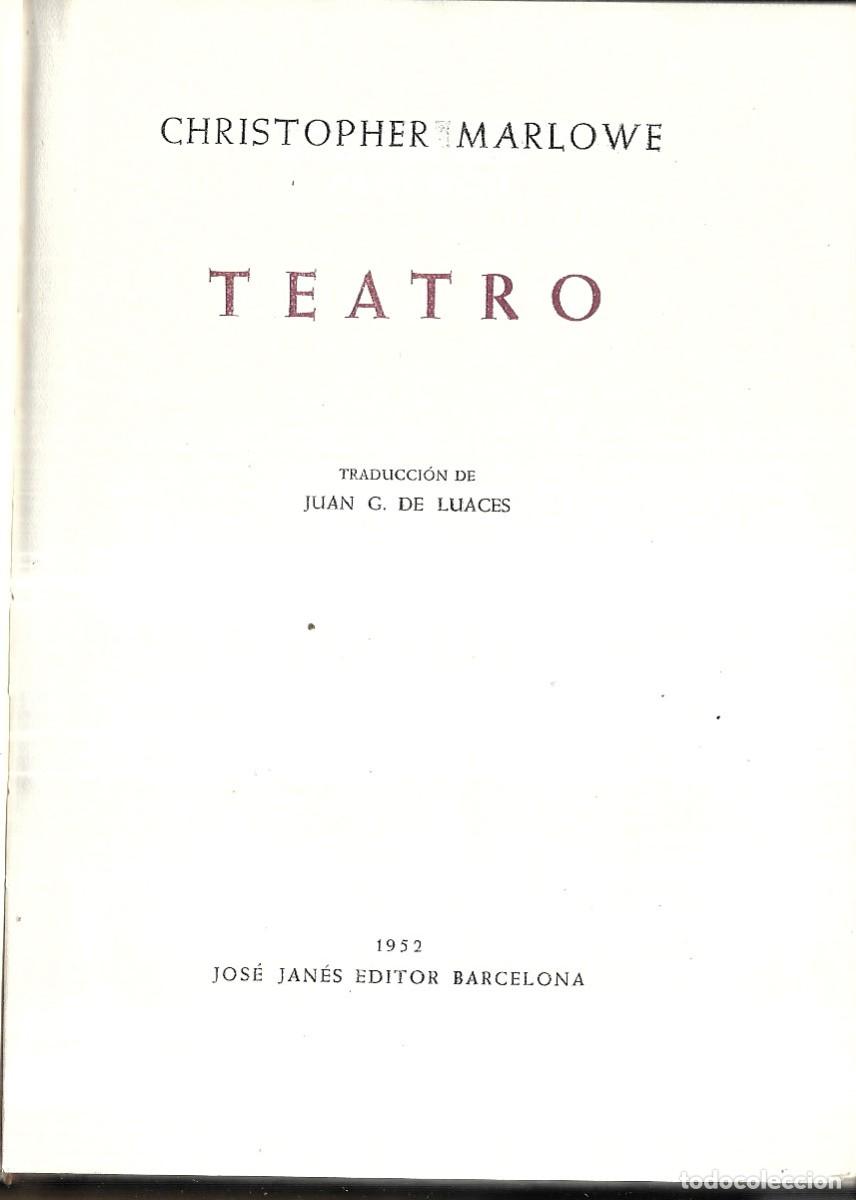 Libros de segunda mano: Christopher Marlowe . Teatro - Foto 2