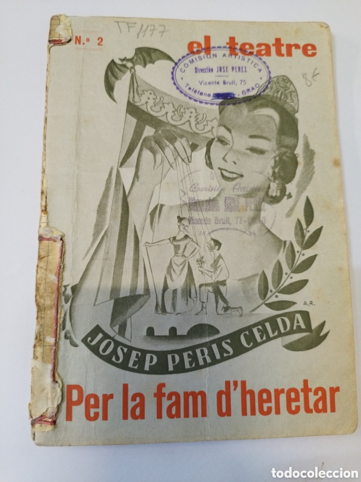 Livros em segunda m&atilde;o: Pero la fam d heretar.Peris Celda.1961.Sainet.Teatre valencia