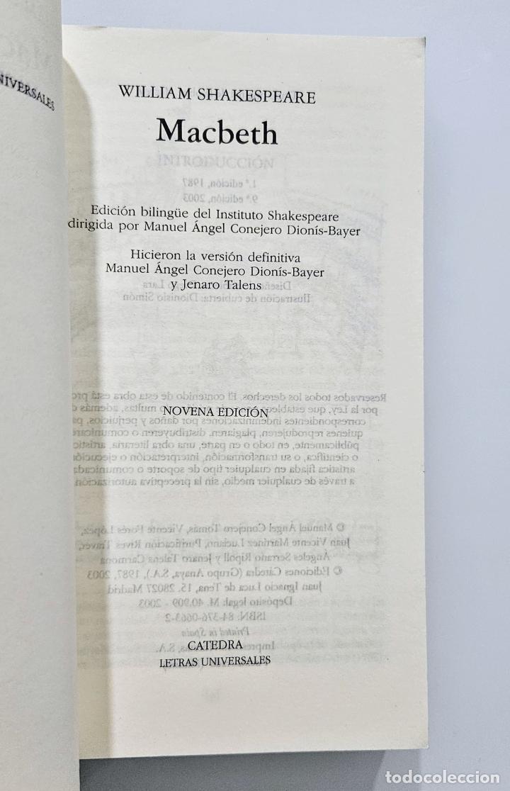 Libros de segunda mano: Macbeth (Edici&oacute;n Biling&uuml;e) | Shakespeare, William | Ediciones C&aacute;tedra, 1994 - Foto 3