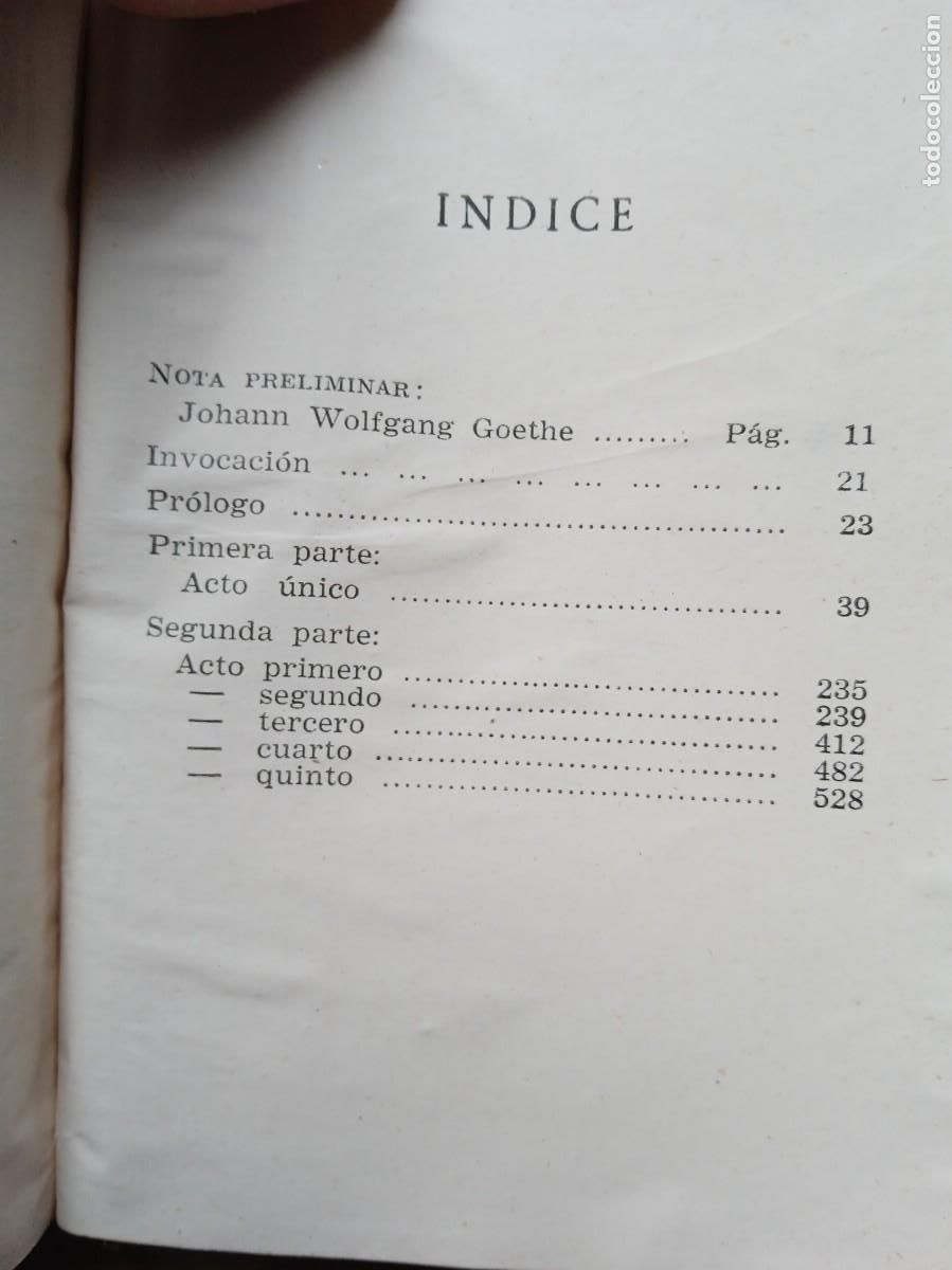 Libros de segunda mano: Fausto Goethe Aguilar Crisol 1955 - Foto 6