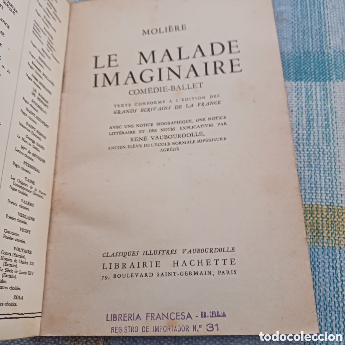 Libros de segunda mano: Le Malade Imaginaire de Moli&egrave;re - Foto 3