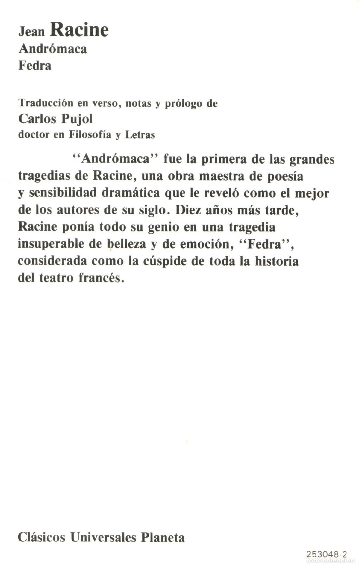 Libros de segunda mano: Andromaca/Fedra - Racine, Jean - Foto 3
