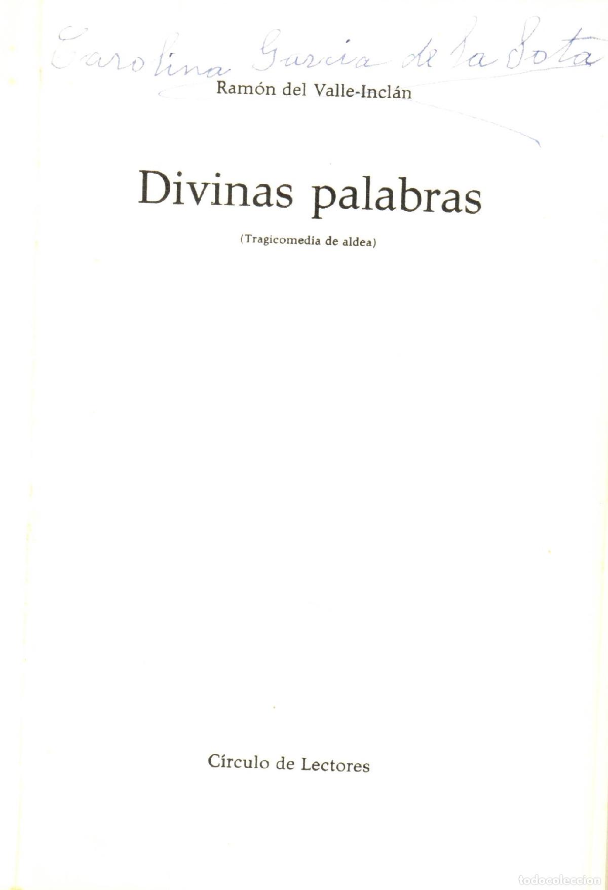 Libros de segunda mano: Divinas palabras - del Valle-Inclan, Ramon - Foto 1