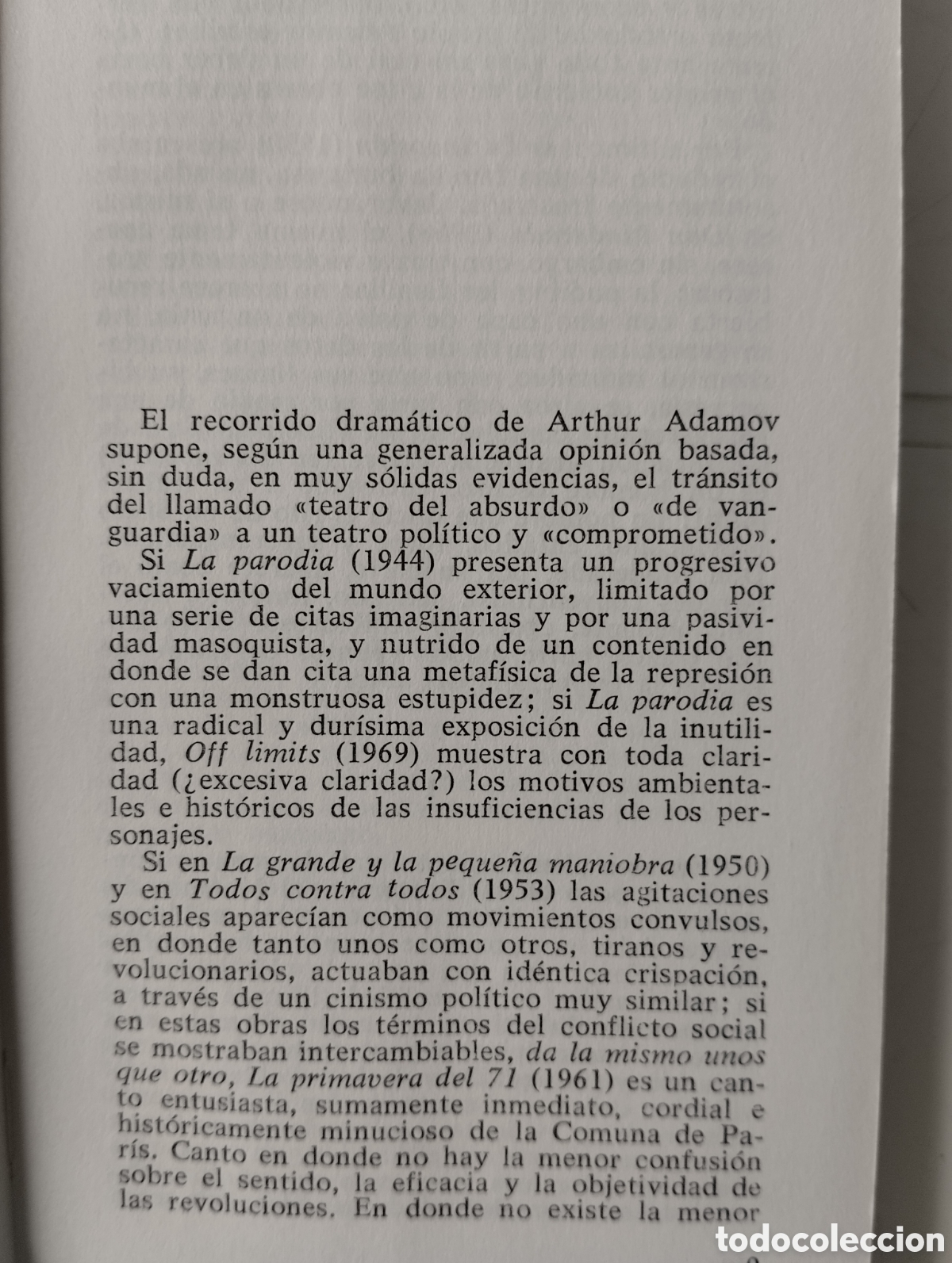 Libros de segunda mano: Off L&iacute;mits y Don Moderado, Arthur Adamov - Foto 3