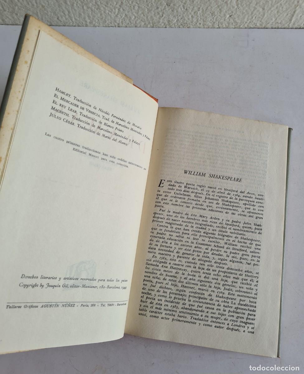Libros de segunda mano: Dramas - Shakespeare 1944 - Hamlet Macbeth Julio C&eacute;sar Rey Lear... - Foto 8