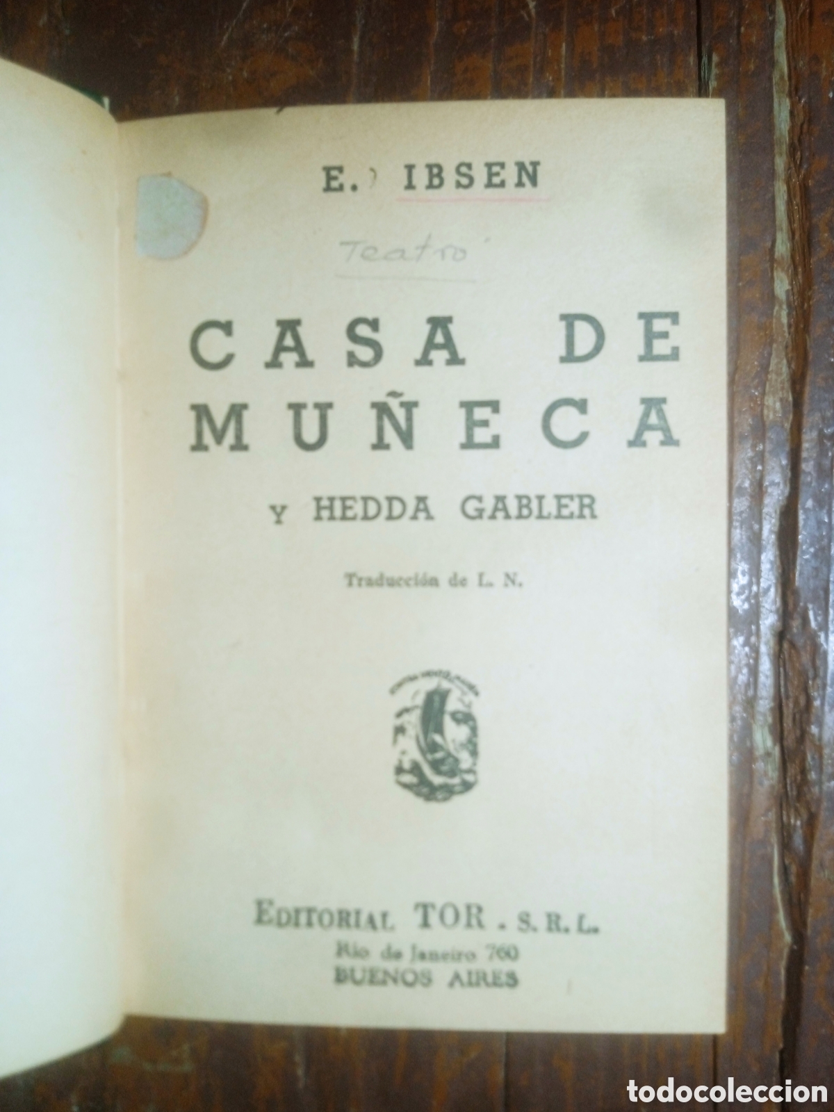 Libros de segunda mano: Casa de mu&ntilde;eca de E.Ibsen Editorial Tor 1949 - Foto 1