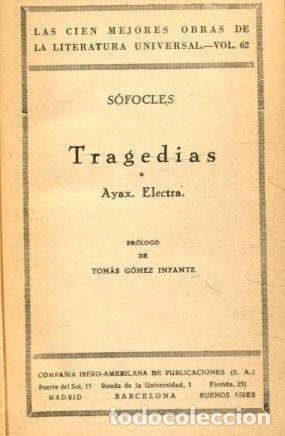 Libros de segunda mano: AYAX, ELECTRA. - SOFOCLES. - Foto 1