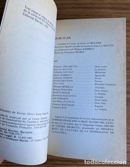 Libros de segunda mano: DON JUAN O EL CONVIDAT DE PEDRA - MOLI&Egrave;RE - ELS TEXTOS DEL CENTRE DRAM&Agrave;TIC 2 - Foto 2