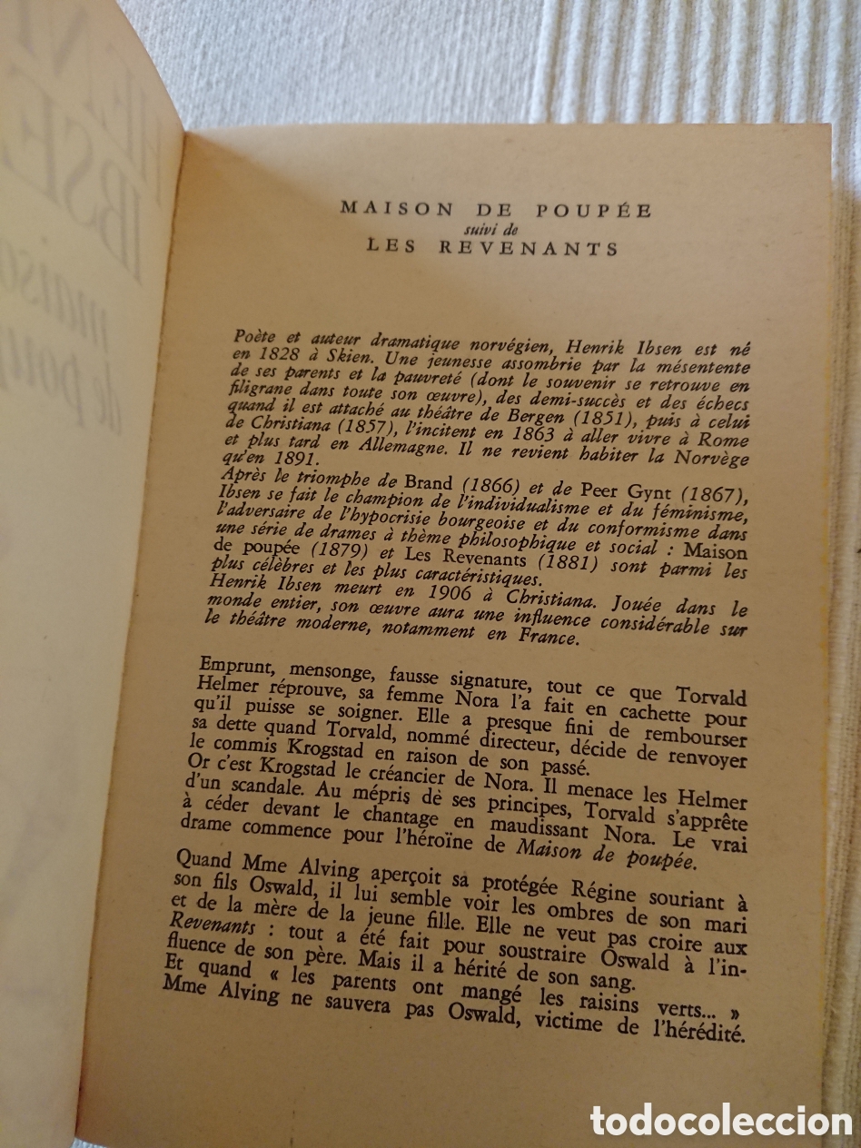 Libros de segunda mano: Henrik Ibsen - maison de poup&eacute;e - Foto 3