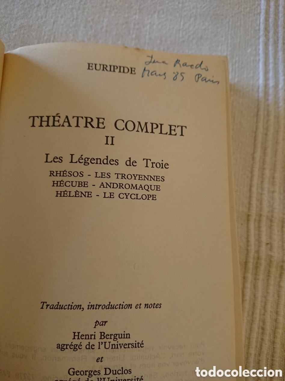 Libros de segunda mano: Euripide - th&eacute;&acirc;tre complet 2 - Foto 4