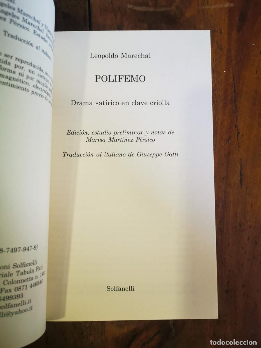 Libros de segunda mano: MARECHAL, Leopoldo. Polifemo: Drama sat&iacute;rico en clave criolla - Foto 2
