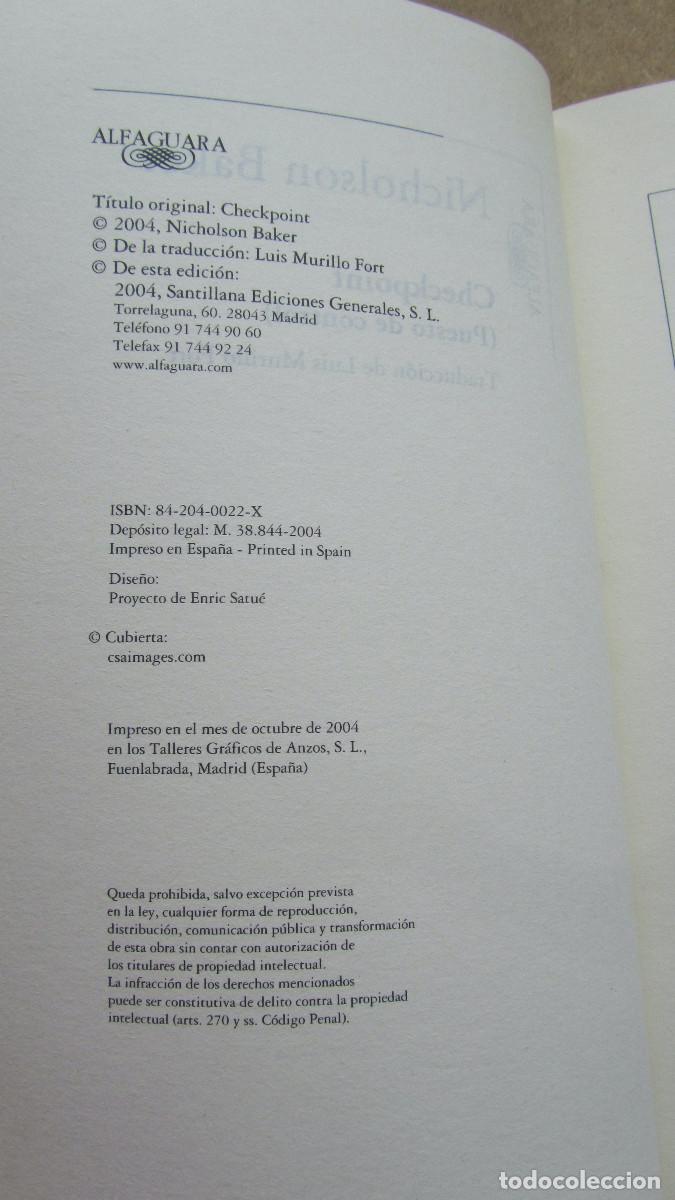 Libros de segunda mano: Checkpoint Nicholson Baker - Foto 4