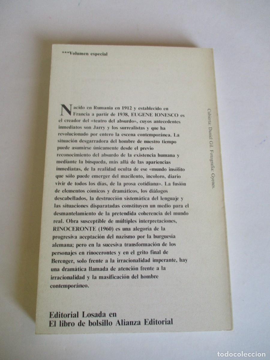 Libros de segunda mano: EUG&Eacute;NE IONESCO Rinoceronte W29228 - Foto 2