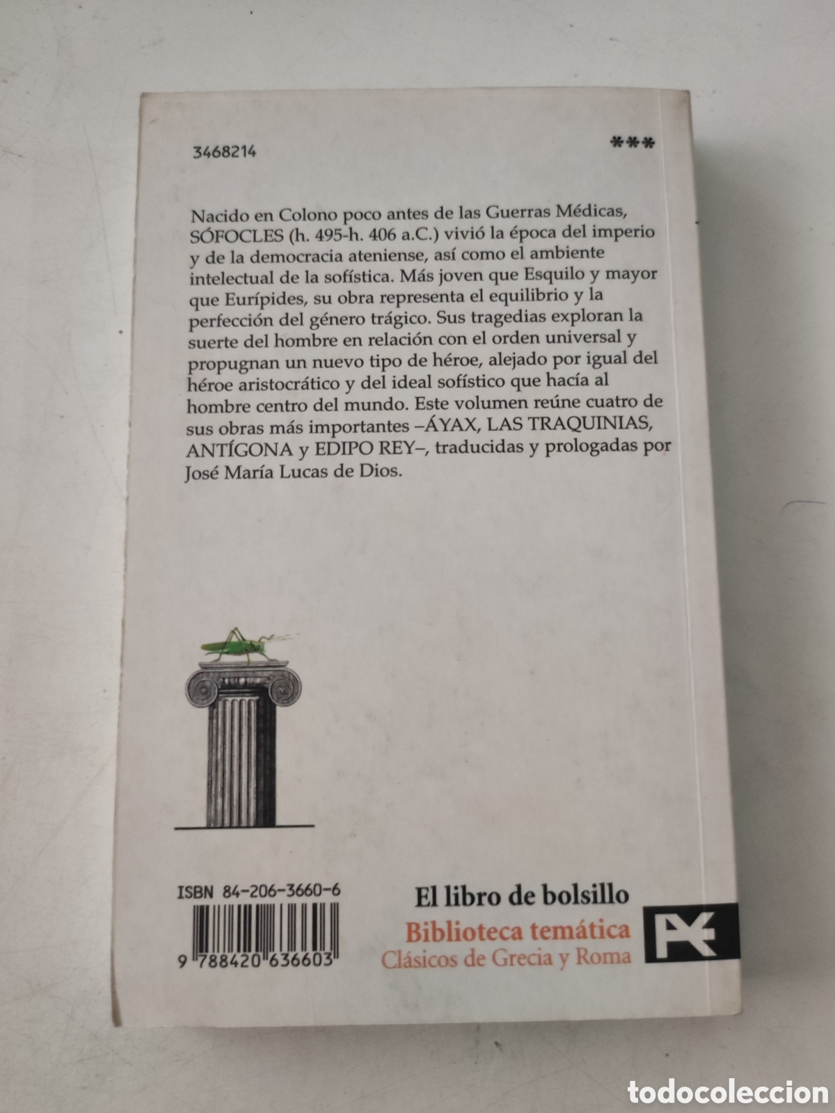 Libros de segunda mano: &Aacute;yax .Las Traquinias. Ant&iacute;gona. Edipo Rey .- Sofocles - Foto 2