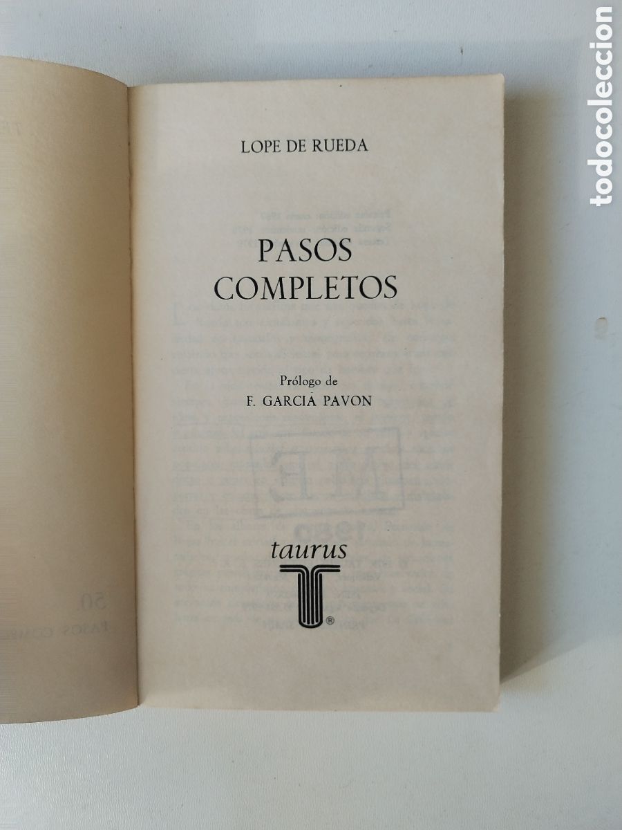 Libros de segunda mano: PASOS COMPLETOS/LOPE DE RUEDA - Foto 3