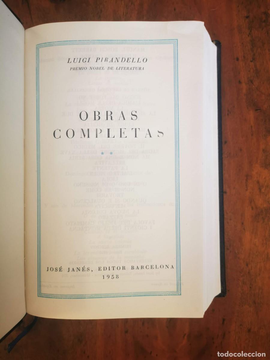Libros de segunda mano: PIRANDELLO, Luigi. Obras completas: [2 vol.] - Foto 7
