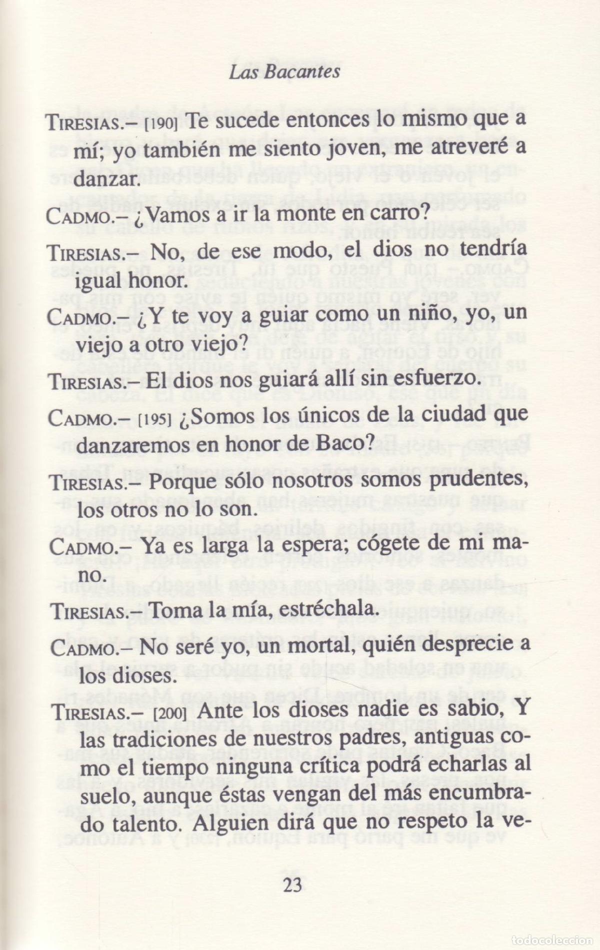 Libros de segunda mano: Las bacantes - Euripides - Foto 2
