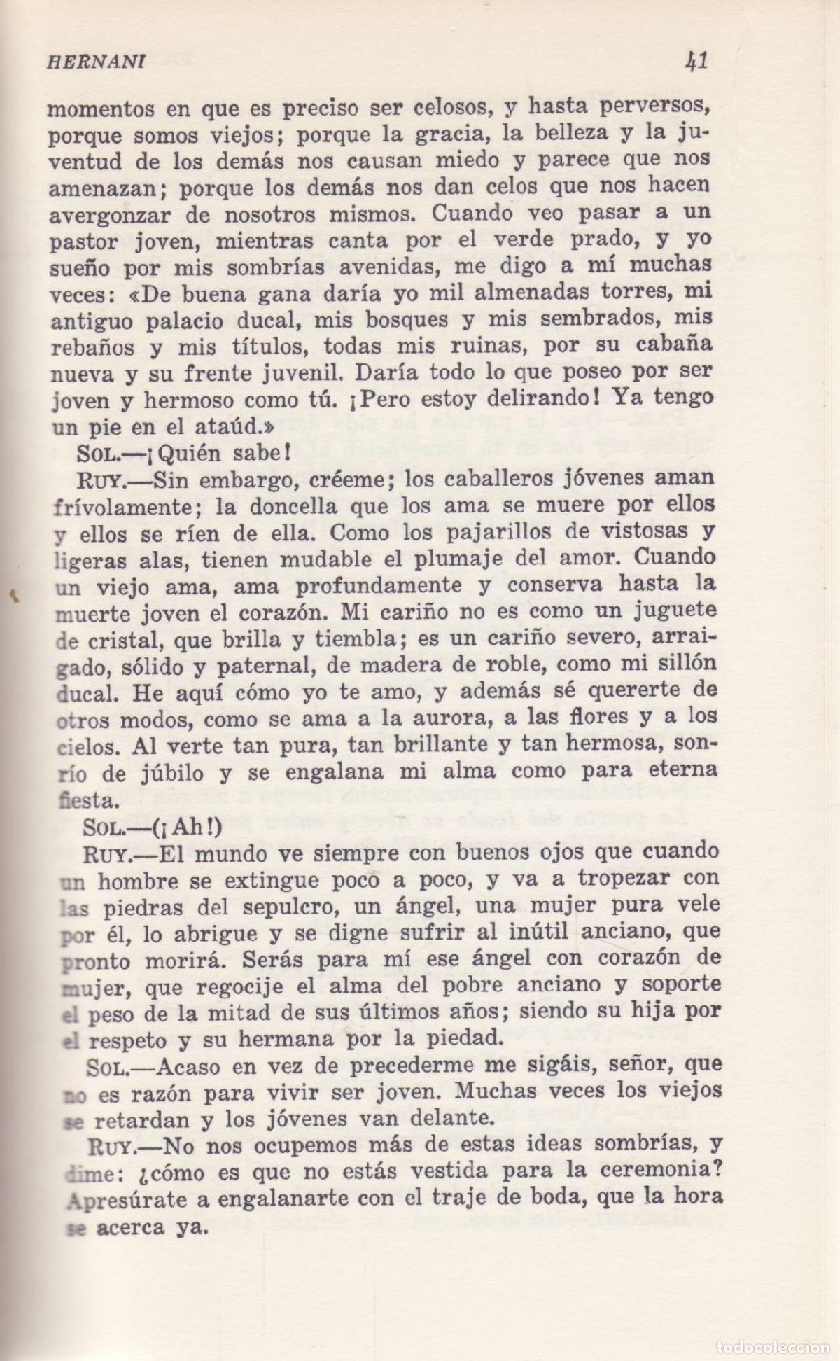 Libros de segunda mano: Hernani/El rey se divierte - Hugo, Victor - Foto 2