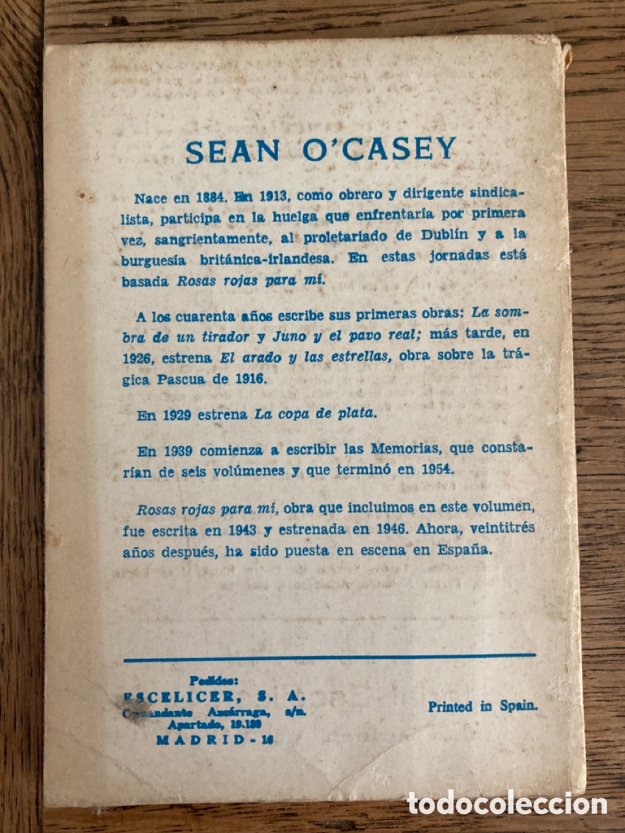 Libros de segunda mano: Rosas rojas para mi de Sean O&rsquo;Casey - Foto 2