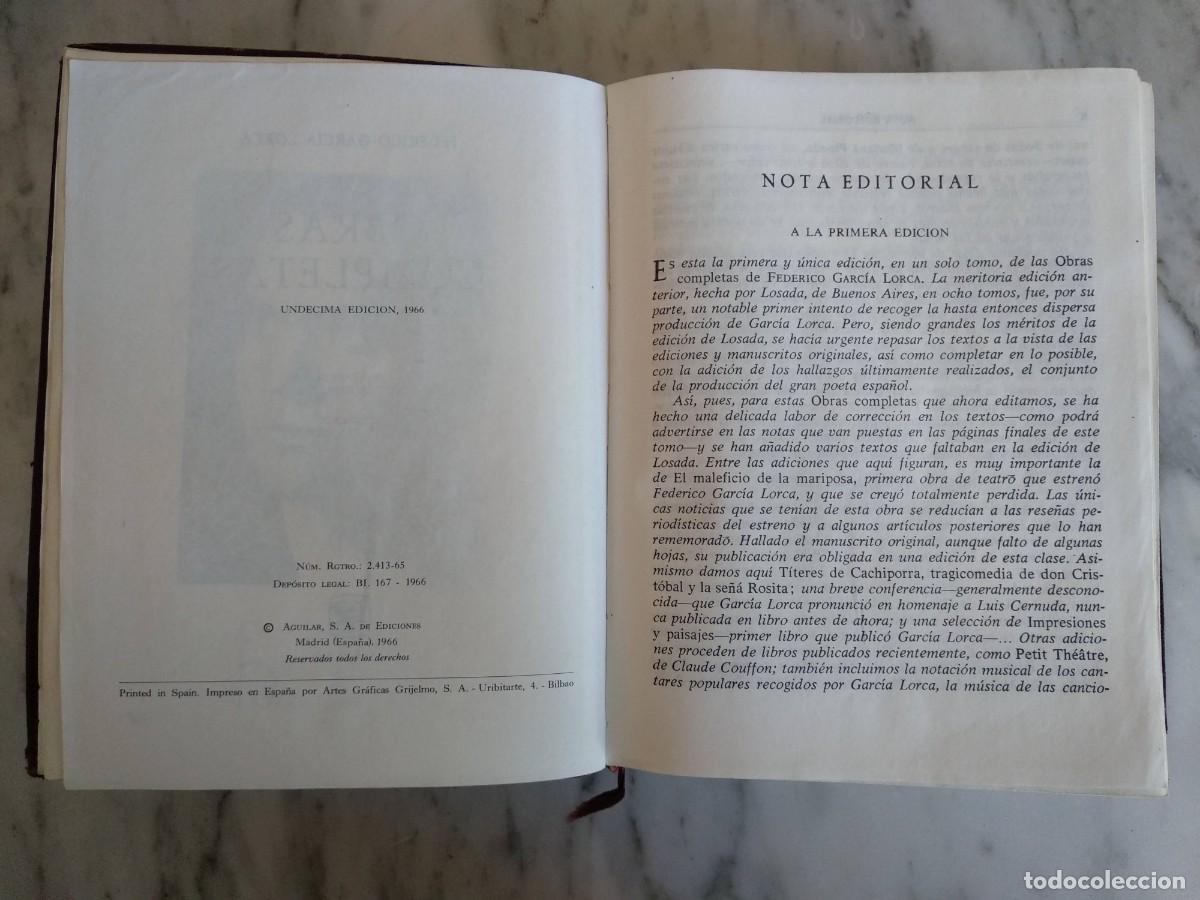 Libros de segunda mano: Federico Garc&iacute;a Lorca. Obras completas - Foto 5