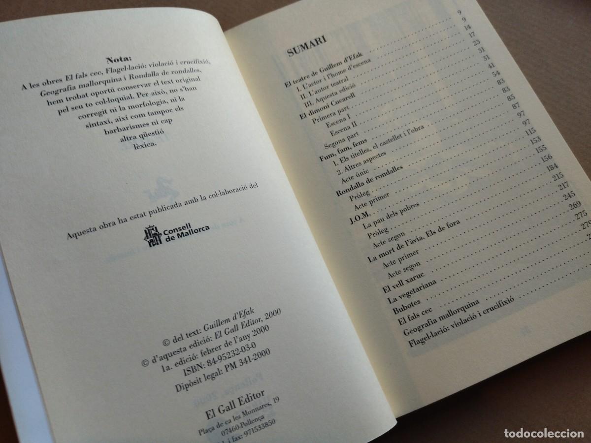 Libros de segunda mano: GUILLEM DEFAK. TEATRE. MALLORCA, 2000. - Foto 3