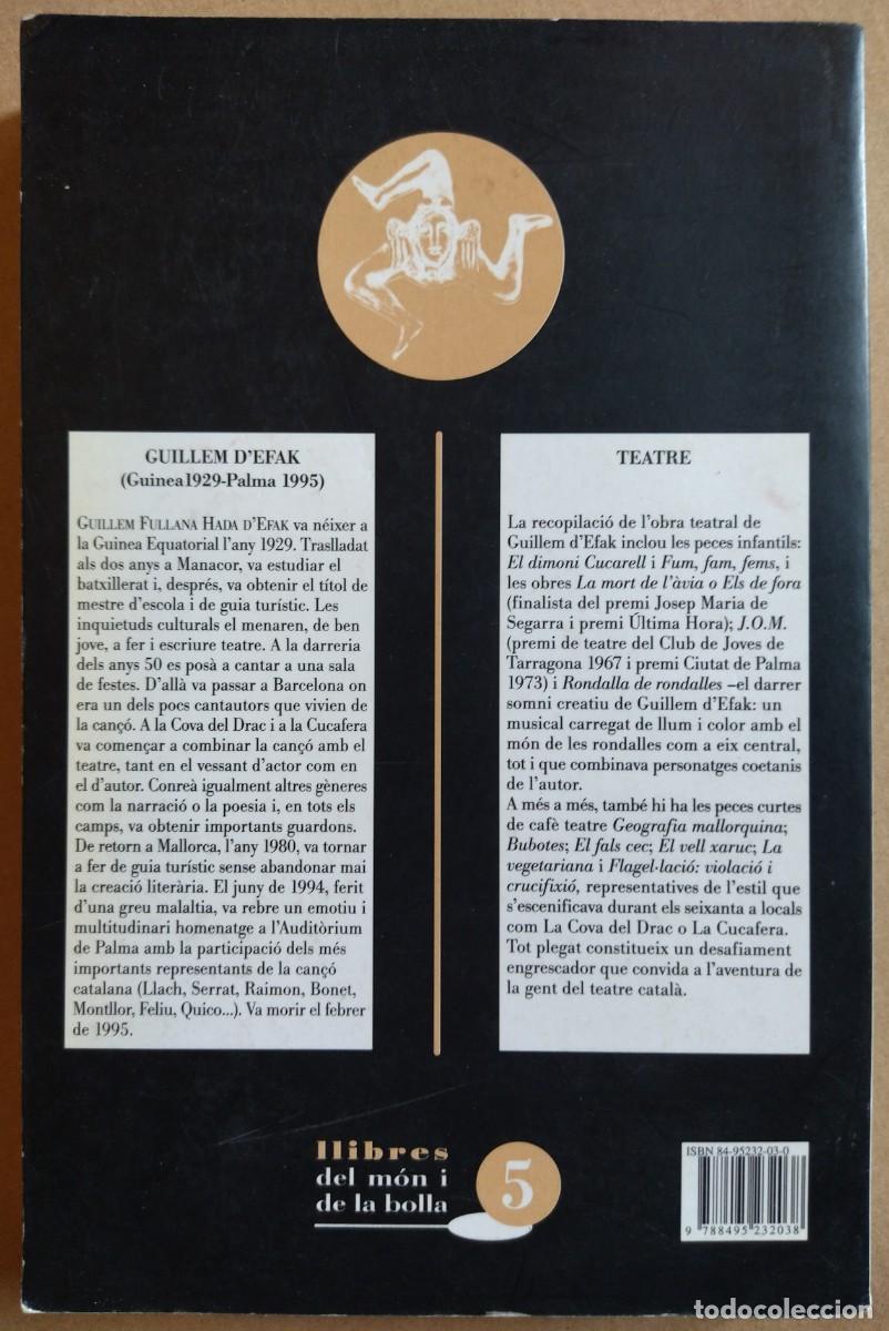 Libros de segunda mano: GUILLEM DEFAK. TEATRE. MALLORCA, 2000. - Foto 5