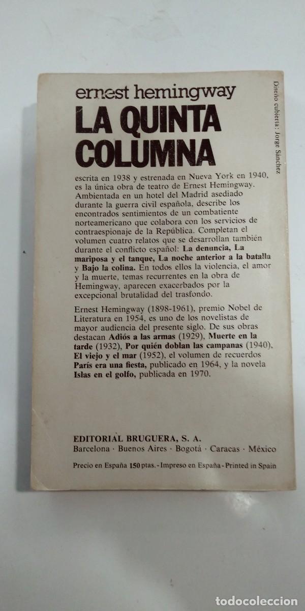 Libros de segunda mano: La quinta columna Ernst Hemingway - Foto 2