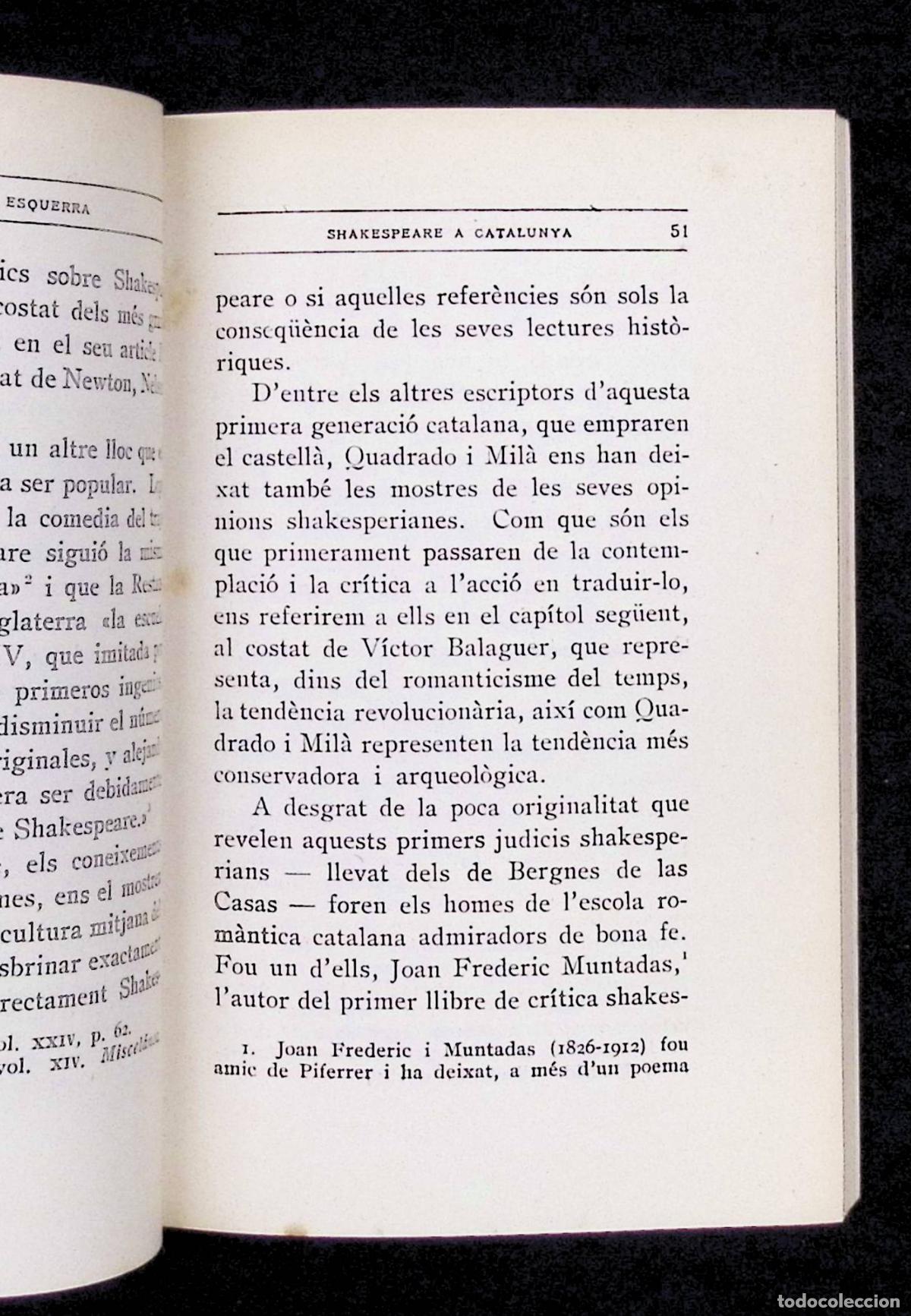 Libros de segunda mano: SHAKESPEARE A CATALUNYA. - ESQUERRA, Ramon. - Foto 3