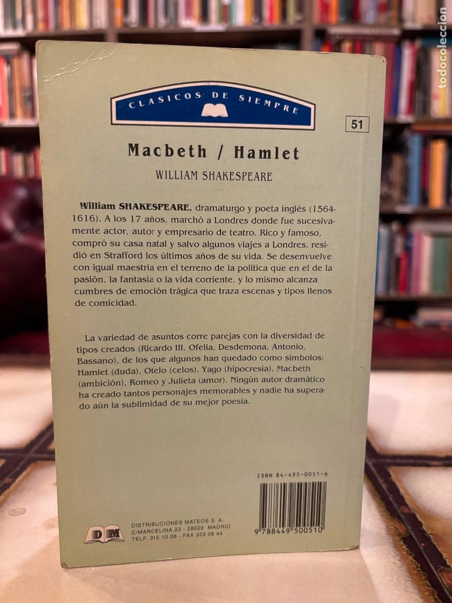 Libros de segunda mano: Macbeth / Hamlet. Shakespeare. PEDIDO M&Iacute;NIMO 5&euro; - Foto 2