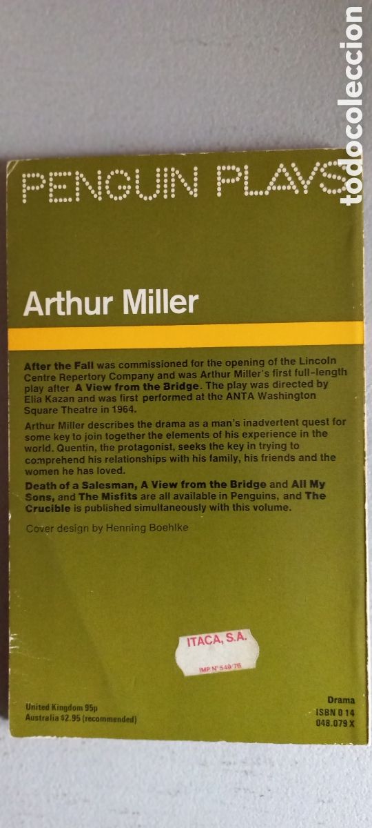 Libros de segunda mano: After the fall Arthur Miller Penguin Plays - Foto 2