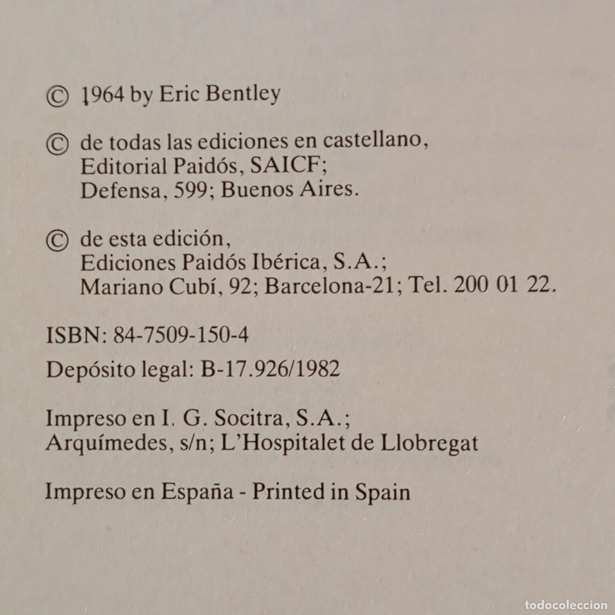 Libros de segunda mano: LA VIDA DEL DRAMA - E. BENTLEY - PAIDOS EDICIONES - 1982 / 107 - Foto 4