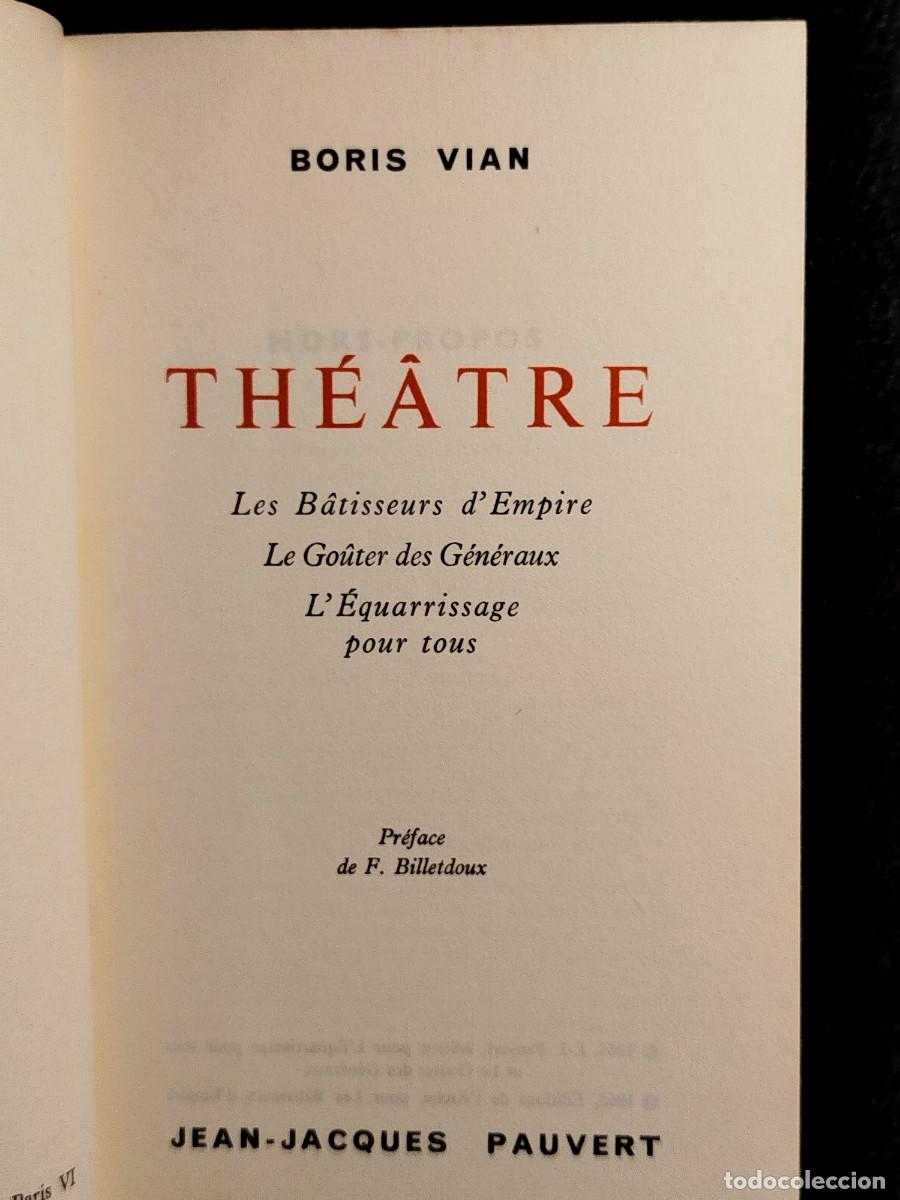 Libros de segunda mano: 1965. Theatre. Boris Vian. - Foto 2